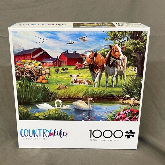 Buffalo Games & Puzzles 1000 Piece Country Life “A Day On The Farm” - Picture 1 of 4